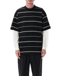 Comme des Garçons - Comme Des Garçons Homme Plus Comme Des Garçons Homme Striped Cotton Layered T-Shirt - Lyst