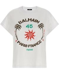 Balmain - 'Club 45' Print T-Shirt - Lyst