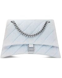 Balenciaga - Light- Denim Crush M Shoulder Bag - Lyst