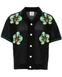 CASABLANCA - Glitch Orchid Embroidered Crochet Shirt - Lyst