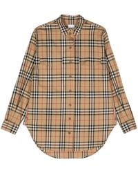 Burberry - Embroidered Stretch Cotton Shirt - Lyst