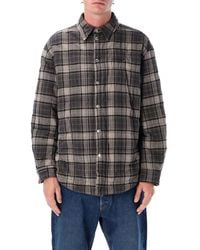 Off-White c/o Virgil Abloh - Padded Check Cotton Shirt Jacket With Logo - Lyst