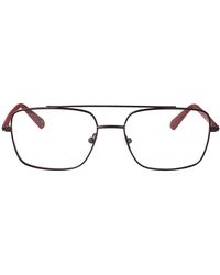 Calvin Klein - Matte Gunmetal/Oxblood Metal Glasses - Lyst