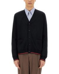 Gucci - Knitted Wool Cardigan With Web Pattern - Lyst