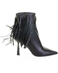Chantal - Nappa Leather Ankle Boot With Fringes - Lyst
