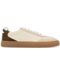 Brunello Cucinelli - Fabric And Suede Sneakers - Lyst