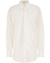 Brunello Cucinelli - Stretch Cotton Shirt With Tie - Lyst