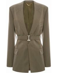 Victoria Beckham - Tailored Blazer With Belt - Lyst