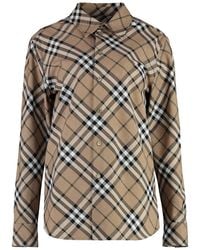 Burberry - Check Pattern Wool Blend Shirt - Lyst