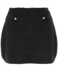 Miu Miu - Stretch Wool Blend Mini Skirt - Lyst