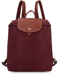 Longchamp - Le Pliage Original Burgundy Backpack M - Lyst