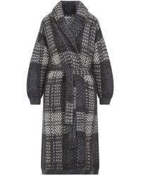 Brunello Cucinelli - Avorio Piombo Macrocheck Cardigan Coat - Lyst
