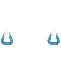Bottega Veneta - Light- Nappa Leather And 925 Twist Triangle Earrings - Lyst