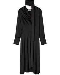 Ganni - Midi Dress With Scarf - Lyst