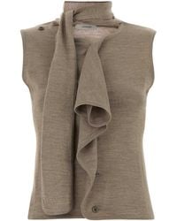 Lemaire - Cappuccino Acrylic And Wool Vest - Lyst
