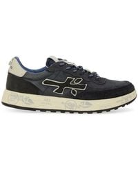 Premiata - Low-Top Sneakers With Distinctive Logo And Textured Upper - Lyst