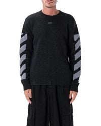Off-White c/o Virgil Abloh - Diagonals Fuzzy Knit Sweater - Lyst