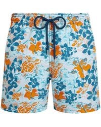 Vilebrequin - Recycled Polyamide Swim Shorts With Tropical Print - Lyst