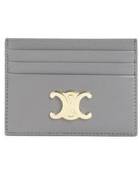 Celine - Pebble Triomphe Calfskin Card Holder - Lyst