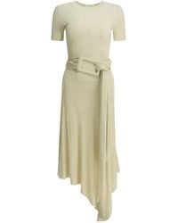 Alaïa - Alaïa Draped Midi Dress - Lyst