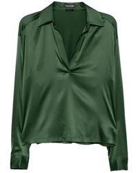 Tom Ford - Stretch Silk Satin Polo With Tonal Tf Embroidered Logo - Lyst
