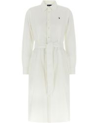 Polo Ralph Lauren - Logo-Embroidered Linen Shirtdress - Lyst