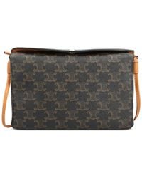 Celine - Trio Flap Triomphe Canvas Cross Body Bag - Lyst