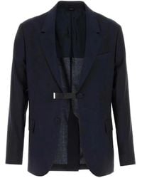 Fendi - Dark Wool Virgin Wool Cupro Jacket - Lyst