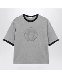 Versace - Cotton Jersey T-Shirt With Printed Logo - Lyst