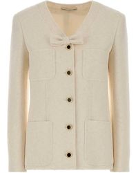 Alessandra Rich - Ivory Boucle Blazer - Lyst