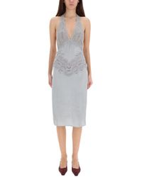 Gucci - Lace Halter Neck Midi Dress - Lyst