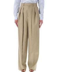 Saint Laurent - High-Waisted Wool-Silk Pants - Lyst