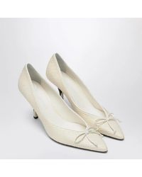 Jacquemus - Ivory Python-Effect Embossed Leather Tourni Décolleté - Lyst