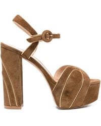 Gianvito Rossi - 125Mm Platform Suede High-Heeled Sandals - Lyst