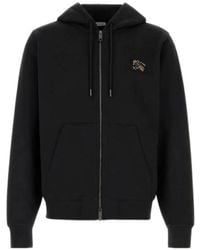 Burberry - Relaxed-Fit Cotton Zip-Up Hoodie Featuring An Embroidered Equestrian Knight Logo - Lyst
