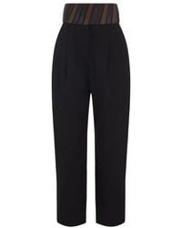 Alaïa - Alaia Belt Wool Pants - Lyst