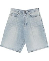Balenciaga - Light Wash Denim Shorts - Lyst