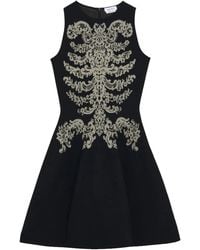 McQueen - Lace Ribcage Jacquard Mini Dress - Lyst