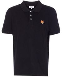 Maison Kitsuné - Embroidered Short-Sleeve Polo Shirt - Lyst