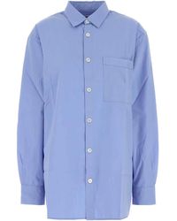 Tekla - Cerulean Poplin Oversize Pyjama Shirt - Lyst
