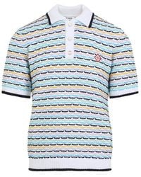 CASABLANCA - Multi Short-Sleeve Knitted Polo - Lyst