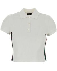 Gucci - Ribbed Cotton Jersey Polo Shirt With Web - Lyst