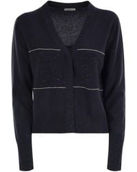 Peserico - Tricot Cardigan With Light Spots - Lyst