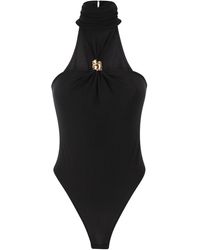 Elisabetta Franchi - Crêpe Jersey Bodysuit With Jewel Detail - Lyst