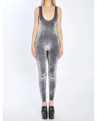 Gucci - Jumpsuit With Gg Embroidery - Lyst