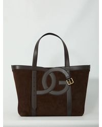 Dolce & Gabbana - Dolce&Gabbana Suede Leather Shopping Bag - Lyst