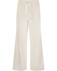 Herno - Resort Cotton Trousers With Drawstring - Lyst