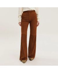 1989 STUDIO - Corduroy Flared Leather Pants - Lyst