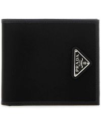 Prada - Re-Nylon Saffiano Leather Triangle Logo Wallet - Lyst