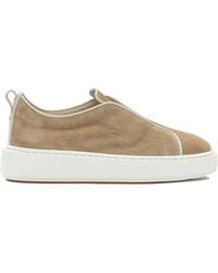 Santoni - Low Suede Sneakers - Lyst